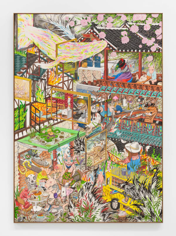 Hun Kyu Kim Stay X Consistent, 2021 Pigment painted on silk 48 5/8 x 34 5/8 in 123.5 x 88 cm