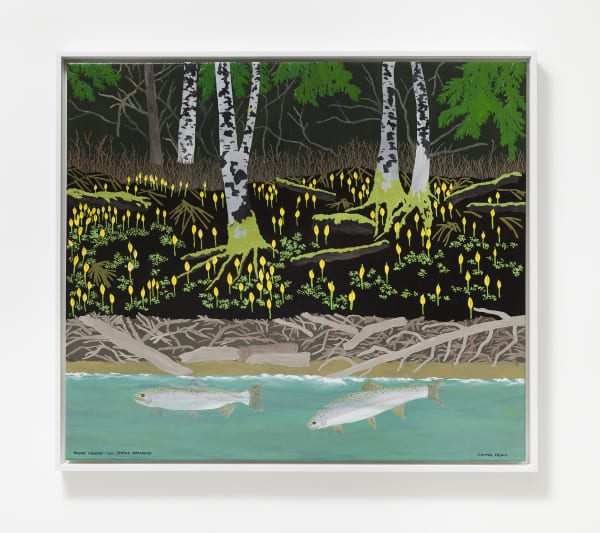 Jessie Homer French SKUNK CABBAGE SPRING STEELHEAD, 2021 Oil on canvas 26 x 30 in 66 x 76.2 cm