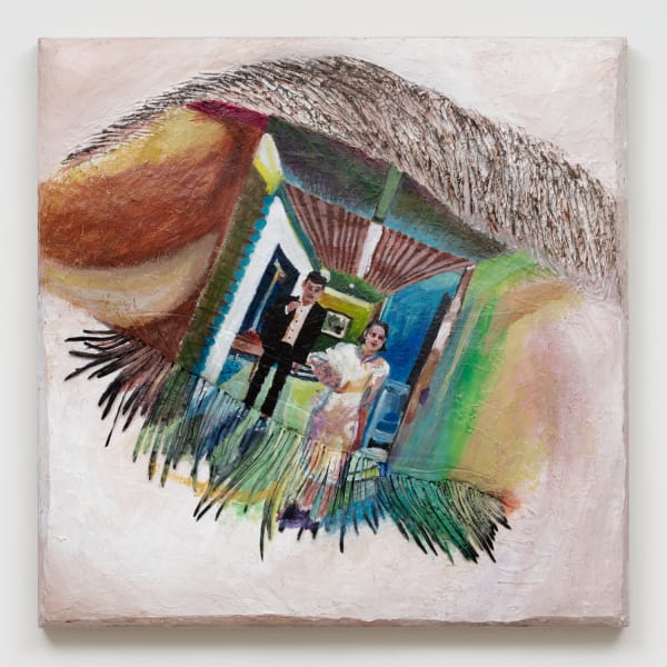 Gina Beavers Liz Phair ‘Parasite’ Eye, 2020 Acrylic on linen on panel 30 x 30 x 4 in 76.2 x 76.2 x 10.2 cm