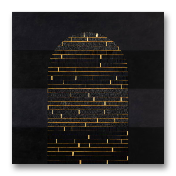 Dyani White Hawk, Untitled (Black and Gold), 2019