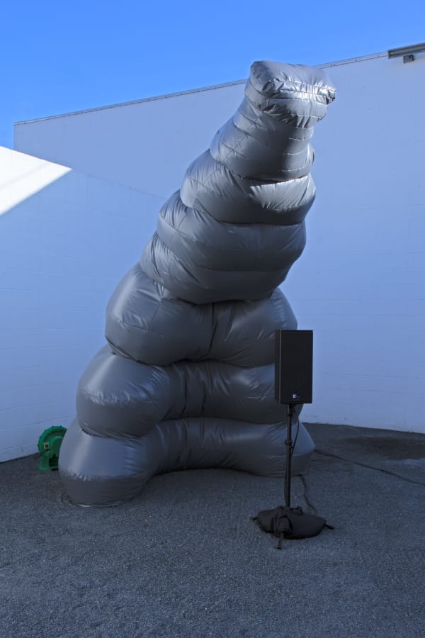 Jacqueline Kiyomi Gork Variations in Mass, #3, 2020 Vinyl, blower, speaker, and audio hardware 0 ins 0 cm