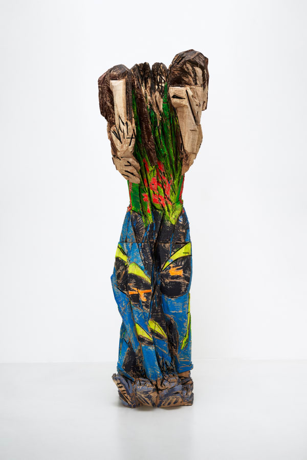 Donghoon Rhee Attention, 2022 Acrylic on elm 79 1/2 x 26 x 20 1/2 in 202 x 66 x 52 cm