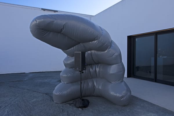 Jacqueline Kiyomi Gork Variations in Mass, #2, 2020 Vinyl, blower, speaker, and audio hardware 0 ins 0 cm