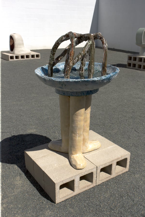 Anna Sew Hoy Psychic Grotto Birdbath, First Position, 2019 Stoneware and glaze 43 x 27 x 27 ins 109.22 x 68.58 x 68.58 cm