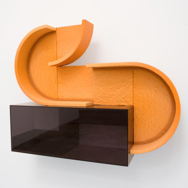 Amir Nikravan Extended Action, 2018 Acrylic on canvas over plaster and wood 30h x 41.5w x 6d in 12.5h x 30.5w x 12d in (wall pedestal) 76.2 x 105.41 x 15.24 cm