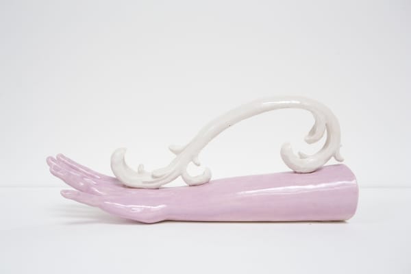 Kyungmi Shin Chinoiserie Hand #2, 2020 High fire ceramic 6 x 6 x 13 in 15.2 x 15.2 x 33 cm