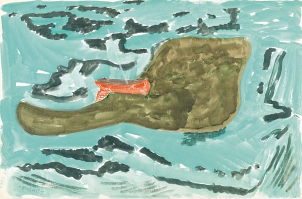 Milton Avery, Red Boat in Green Sea, 1960