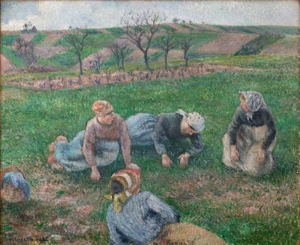Camille Pissarro, Peasant Women Weeding, Pontoise, 1882