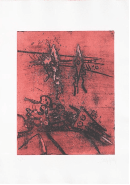 6 original color etchings on paper from the series “Images”