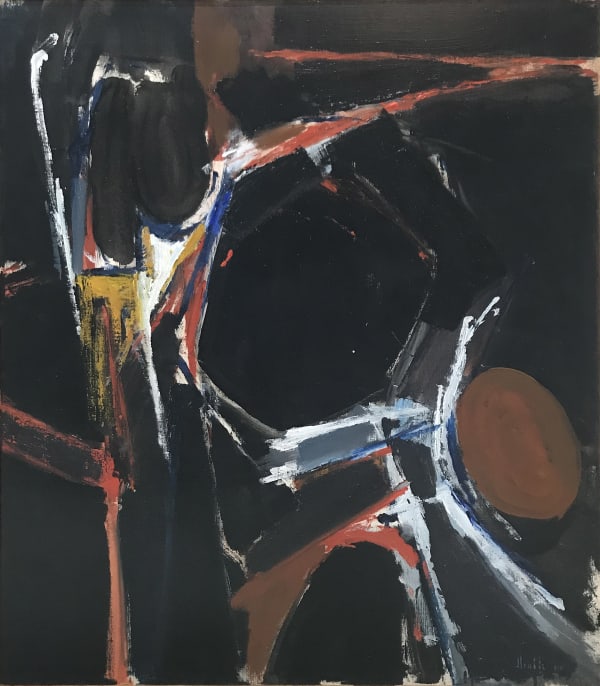 Adrian Heath, Black & lemon abstract, 1960