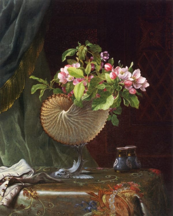 Martin Johnson Heade, Victorian Still Life with Apple Blossoms, circa 1870-1875