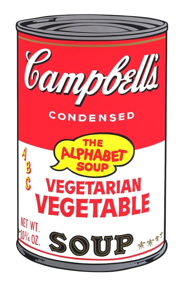 Andy Warhol, Campbells Soup Can II - Vegetarian Alphabet Soup, 1969