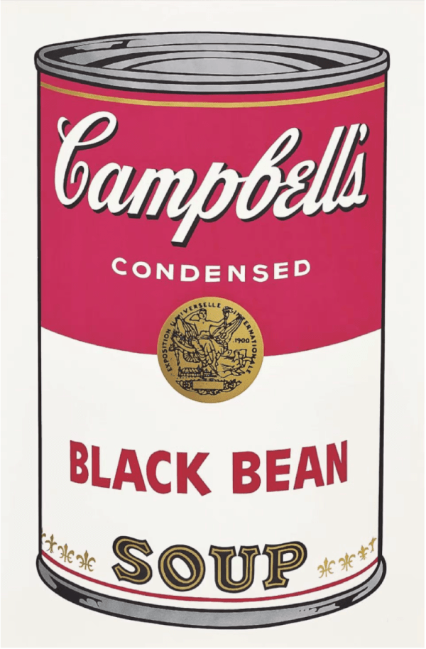 Andy Warhol, Campbells Soup Can I - Black Bean Soup, 1968