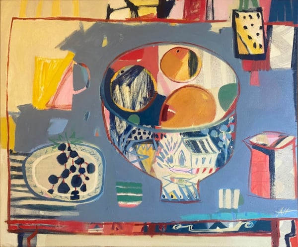 Anna Hymas, Fruit Bowl Still Life with Grapes