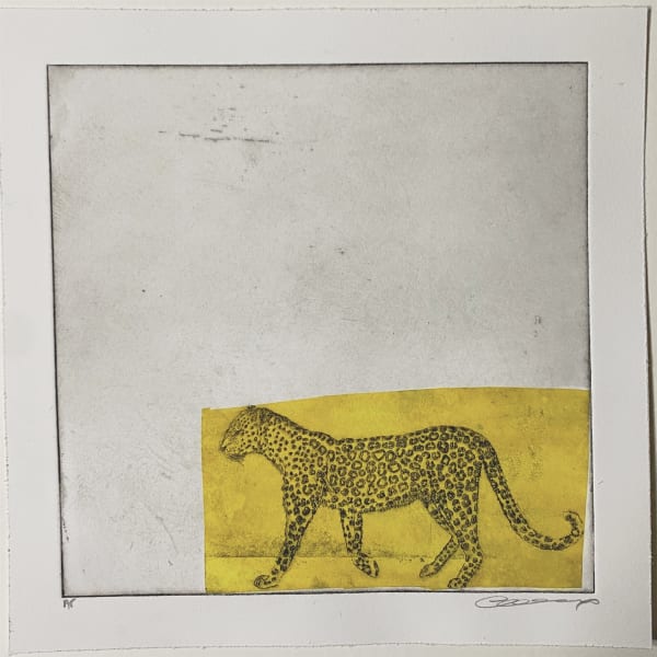 Clare Halifax, Walking Leopard - Yellow