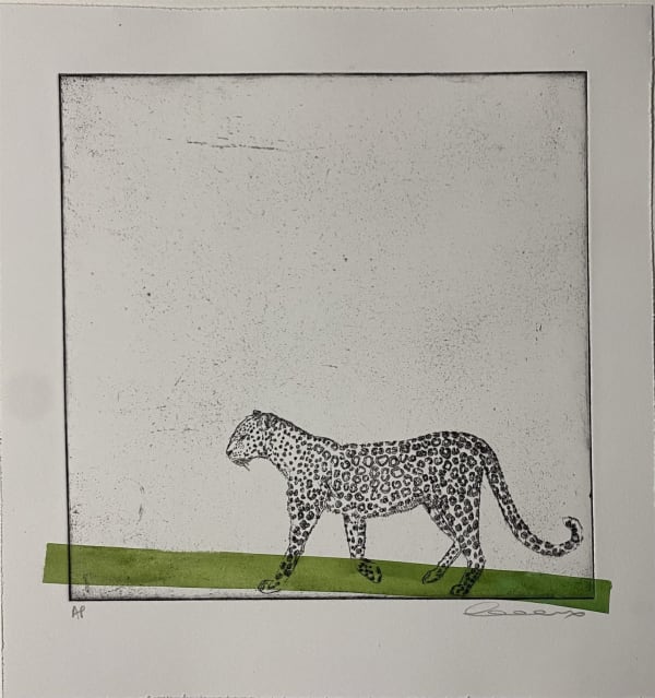 Clare Halifax, Walking Leopard with Green