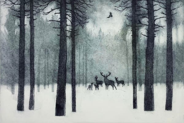 Tim Southall, Deer in Winter SOLD OUT