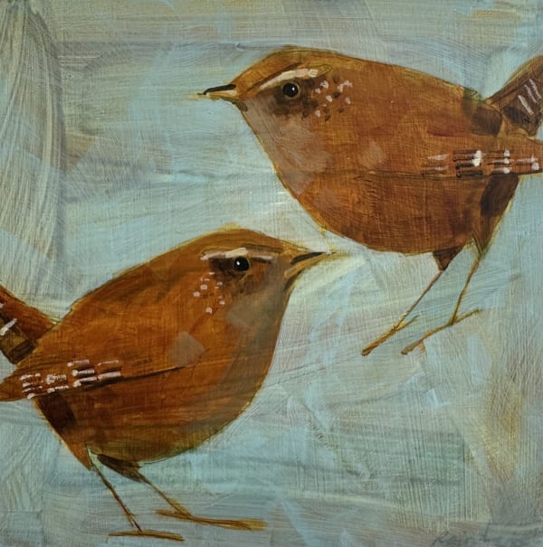 Christopher Rainham, Two Wrens on Grey Wash