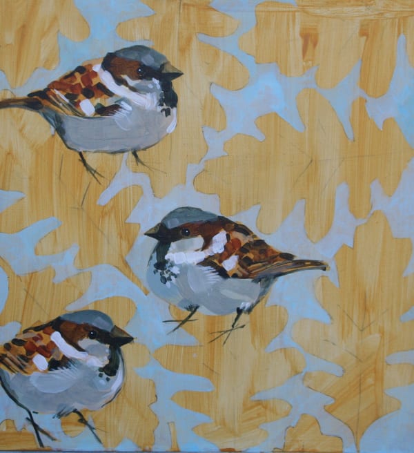 Christopher Rainham, Sparrows and Oak Leaves