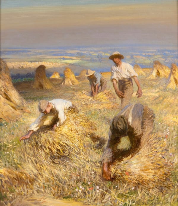 George Clausen, Harvest, Tying the Sheaves, 1902