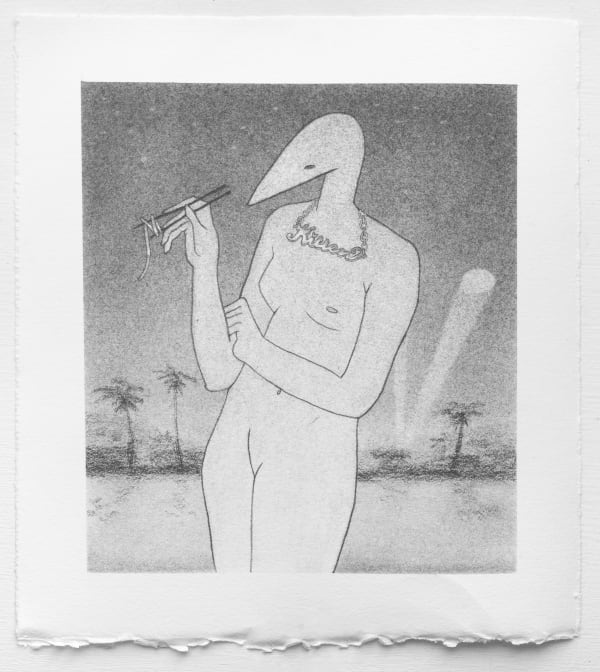 Julia Signe California Girl, 2023 graphite on paper 6 x 6 1/2 inches 15.2 x 16.5 cm