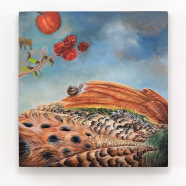 Angela Ferrari Con vos aprendí que de la gente muerta se habla en presente, 2024 Oil on linen 40 x 39 cm