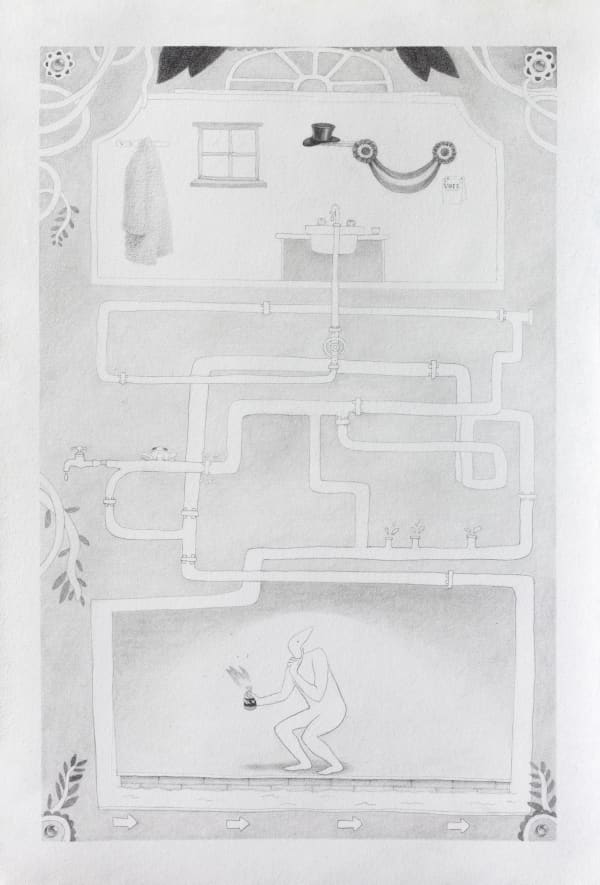 Julia Signe The Debate, 2023 graphite on paper 9 x 13 inches 22.9 x 33 cm