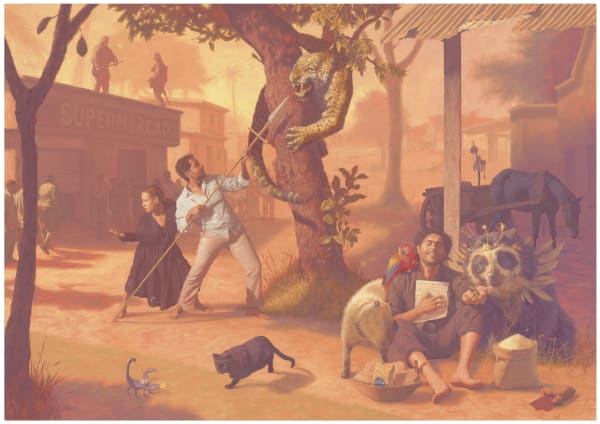 Diego de la Rosa Pueblo, 2025 Oil and acrylic on canvas 47 1/4 x 66 7/8 inches 120 x 170 cm