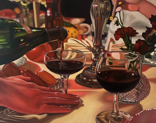 Thérèse Mulgrew Red Wine, 2024 Oil on canvas 24 x 30 inches 61 x 76.2 cm