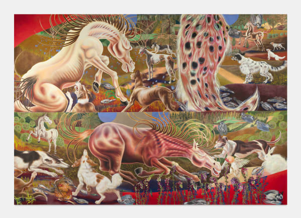 Angela Ferrari They Shoot horses don't they, 2025 Acrylic on canvas 118 1/8 x 177 1/8 inches 300 x 450 cm