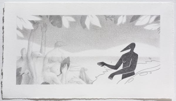 Julia Signe Pacific Visitation, 2023 graphite on paper 9 x 5 1/8 inches 22.9 x 12.9 cm