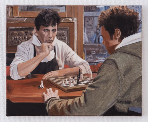 Johannes Sivertsen Chess Player (Mounir), 2025 Oil on Canvas 10 5/8 x 13 inches 27 x 33 cm