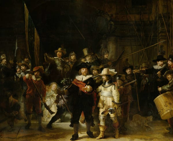 Rembrandt Militia Company of District II under the Command of Captain Frans Banninck Cocq, 1837 Oil on canvas 62 x 74 cm 24 3/8 x 29 1/8 in