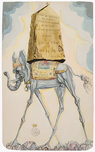 Salvador Dali - Éléphant et Obélisque, 1955
