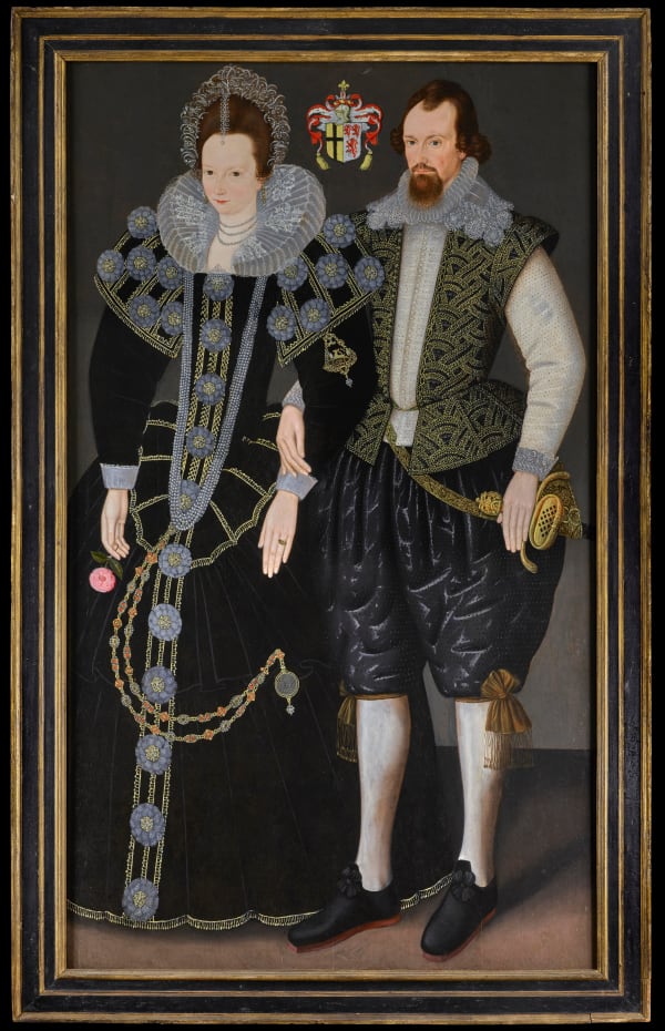 Unknown Follower of Custodis (fl. 1592 – 1612), Sir Reginald (c.1564 - 1639) and Lady Dorothy Mohun of Hall and Boconnoc, Cornwall, Painted circa 1604