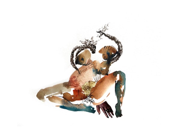 Debra Cartwright Vessel, 2024 Watercolor and ink collage on paper 9 x 12 inches 22.9 x 30.5 cms