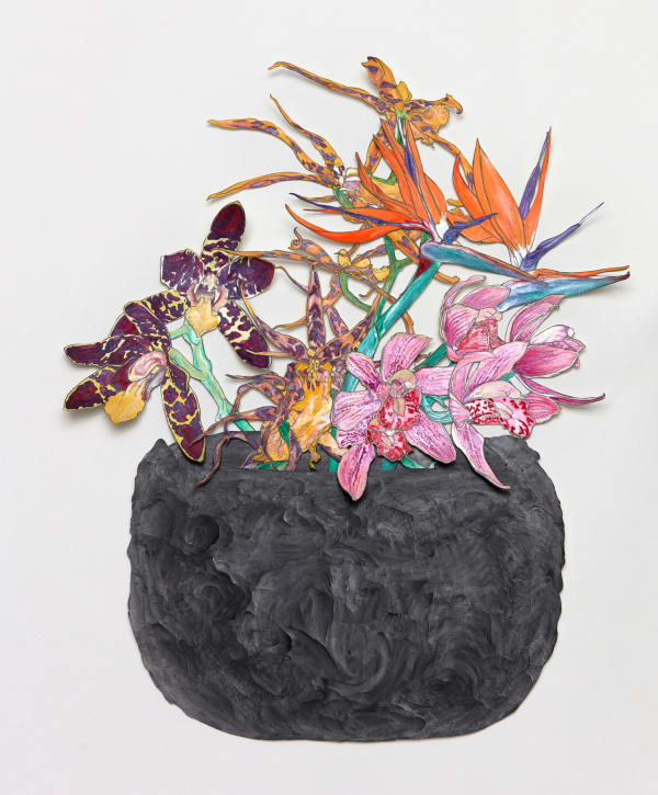 Oasa DuVerney Arrangement in solidarity, 2024 Acrylic and graphite on hand cut paper 22 x 26 1/2 inches 55.9 x 67.3 cms