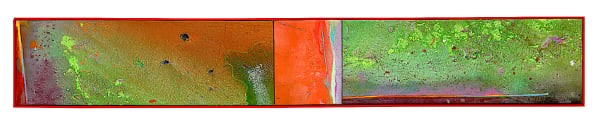 Carl E. Hazlewood Triad Deepfield Atlantic Tide, 2000 Acrylic Polymer Emulsion on Canvas 10 x 66 x 1 inches 25.4 x 167.6 x 2.5 cms