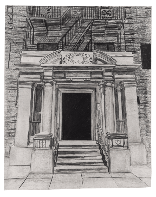 Oasa DuVerney The Front, 2022 graphite on cotton rag paper 42 x 44 inches 106.7 x 111.8 cms