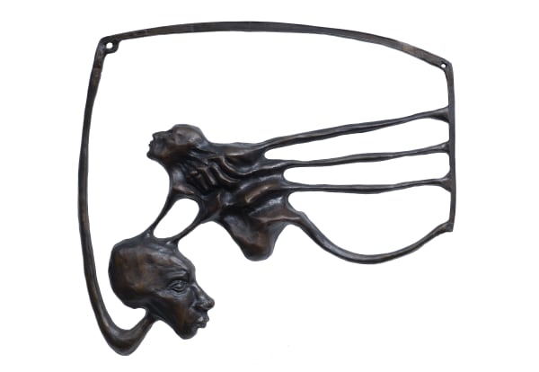 Helen Evans Ramsaran Contemplating Miracles, 1979 Bronze 18 x 20 x 2 1/2 inches 45.7 x 50.8 x 6.3 cms