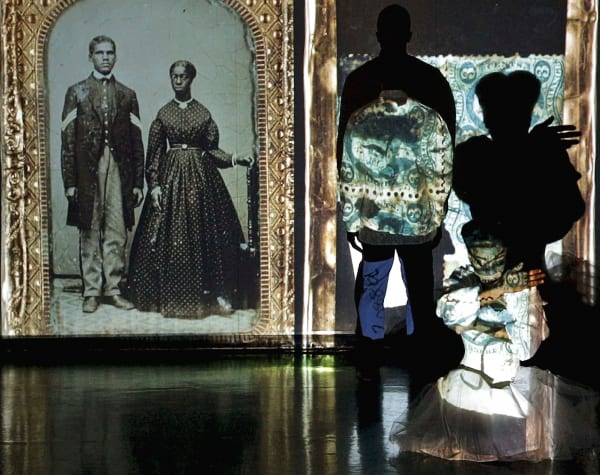 Deborah Willis Reflections Civil War Shadow of a Wedding (Civil War Soldier and Wife), 2018 Projection reflection, archival pigment print on Hahnemuhle Photo Rag® Metallic 24 x 30 inches 61 x 76.2 cms Edition of 3