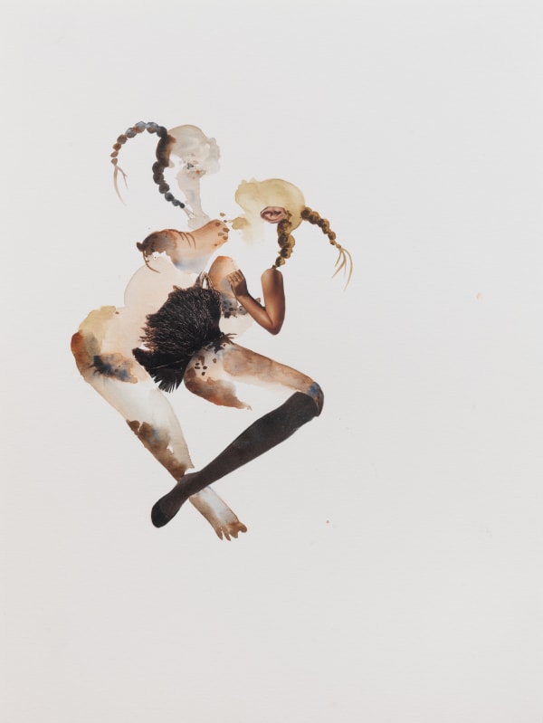 Debra Cartwright Fancy Girls, 2024 Screenprinting, watercolor collage 12 x 16 inches 30.5 x 40.6 cms