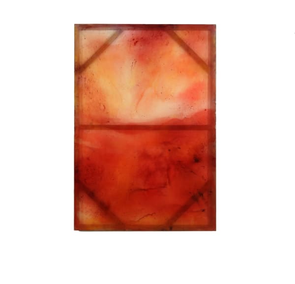 Chris Watts The spirits that lend strength are invisible XIV, 2023 Pigments, poly-chiffon, resin, acrylic, stained wood 64 x 44 inches 162.6 x 111.8 cms
