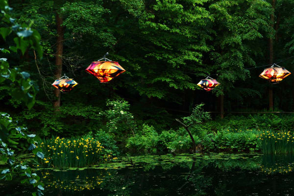 Color Floating, blue green
