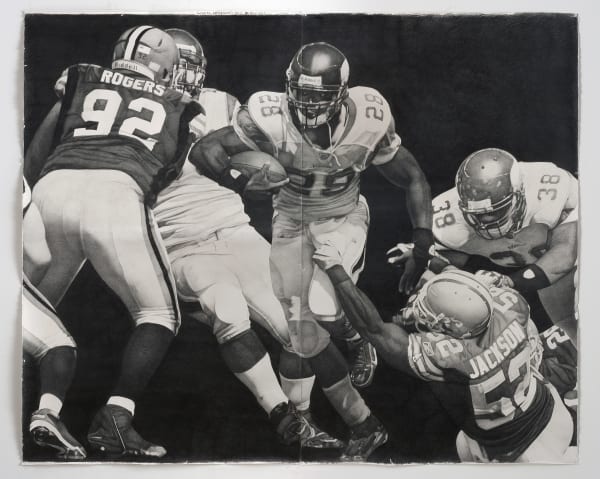 3-Wishbone (football #2), 2011, pencil on paper, 84 x 103