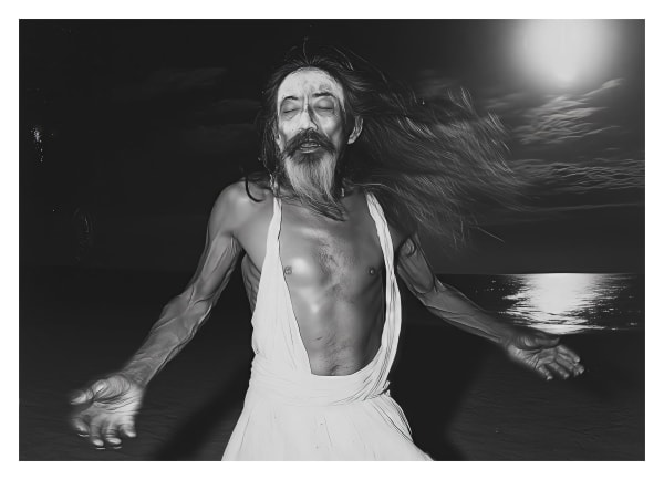 A madman dancing under the moonlight