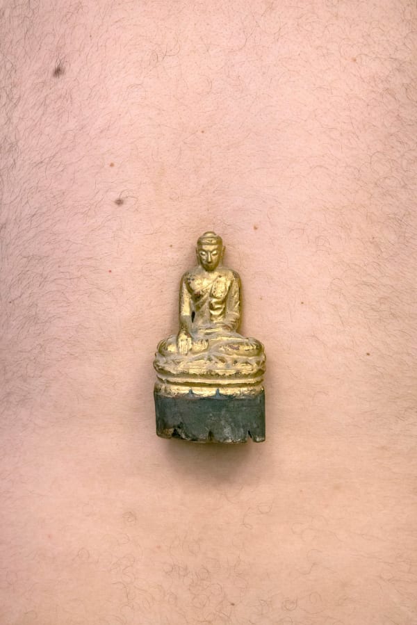 Ancient Gilded Wooden Sculpture of Buddha, Private Collection