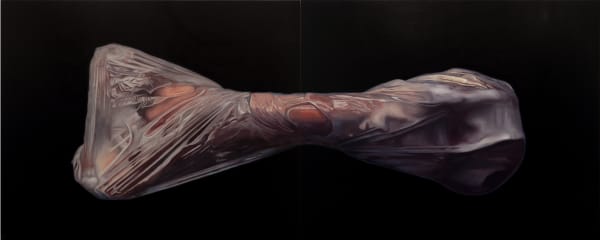 Buboy Cañafranca Make No Bones, 2018 Oil on canvas 48 x 120 inches (48 x 60 inches each) (Diptych)
