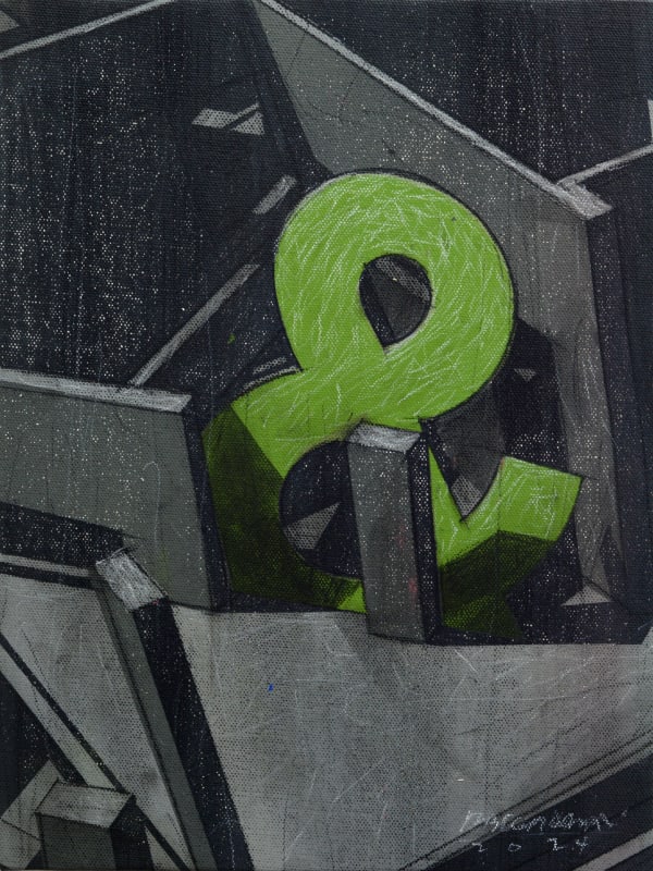 Pablo Biglang-awa Bookmarked Spaces (Goodbye wave), 2024 Acrylic, graphite and chalk on canvas 12 x 9 inches