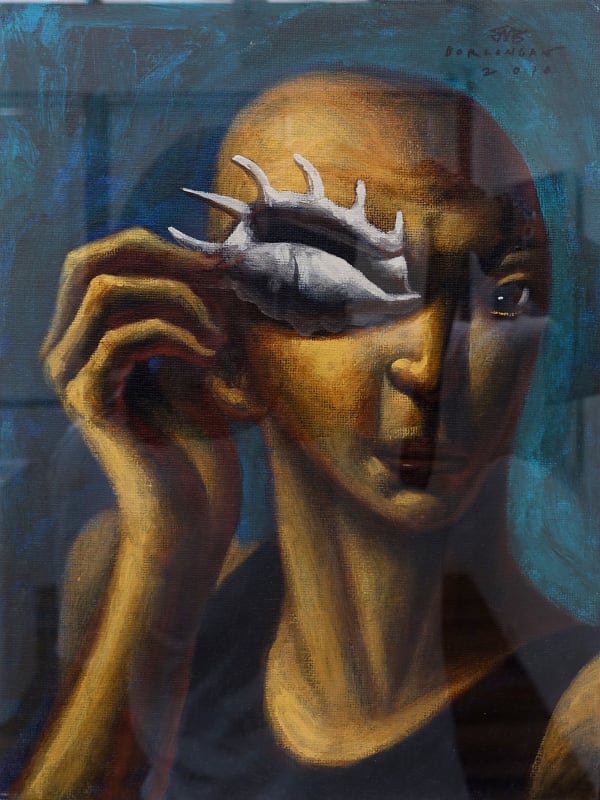 Elmer Borlongan, Boy Playing with Shell, 2010